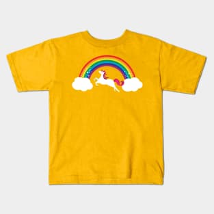 Happy Unicorn Sparkly Rainbow Kids T-Shirt